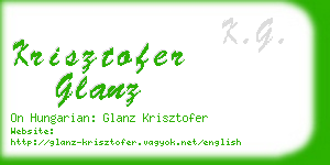 krisztofer glanz business card